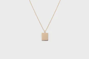 IX Square Gold Plated Pendant