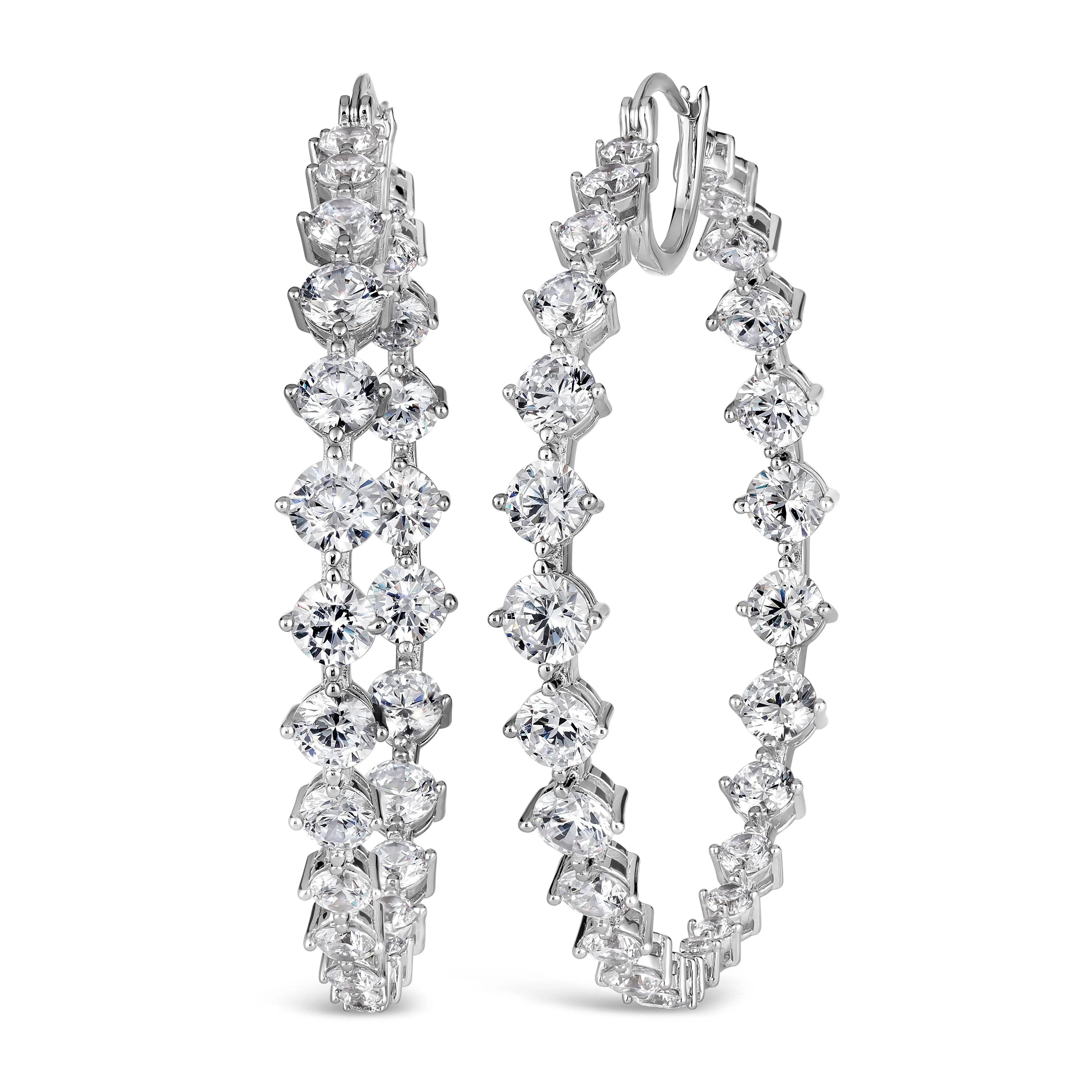 Jennifer XL Inside Out Diamond Crystalline Hoops