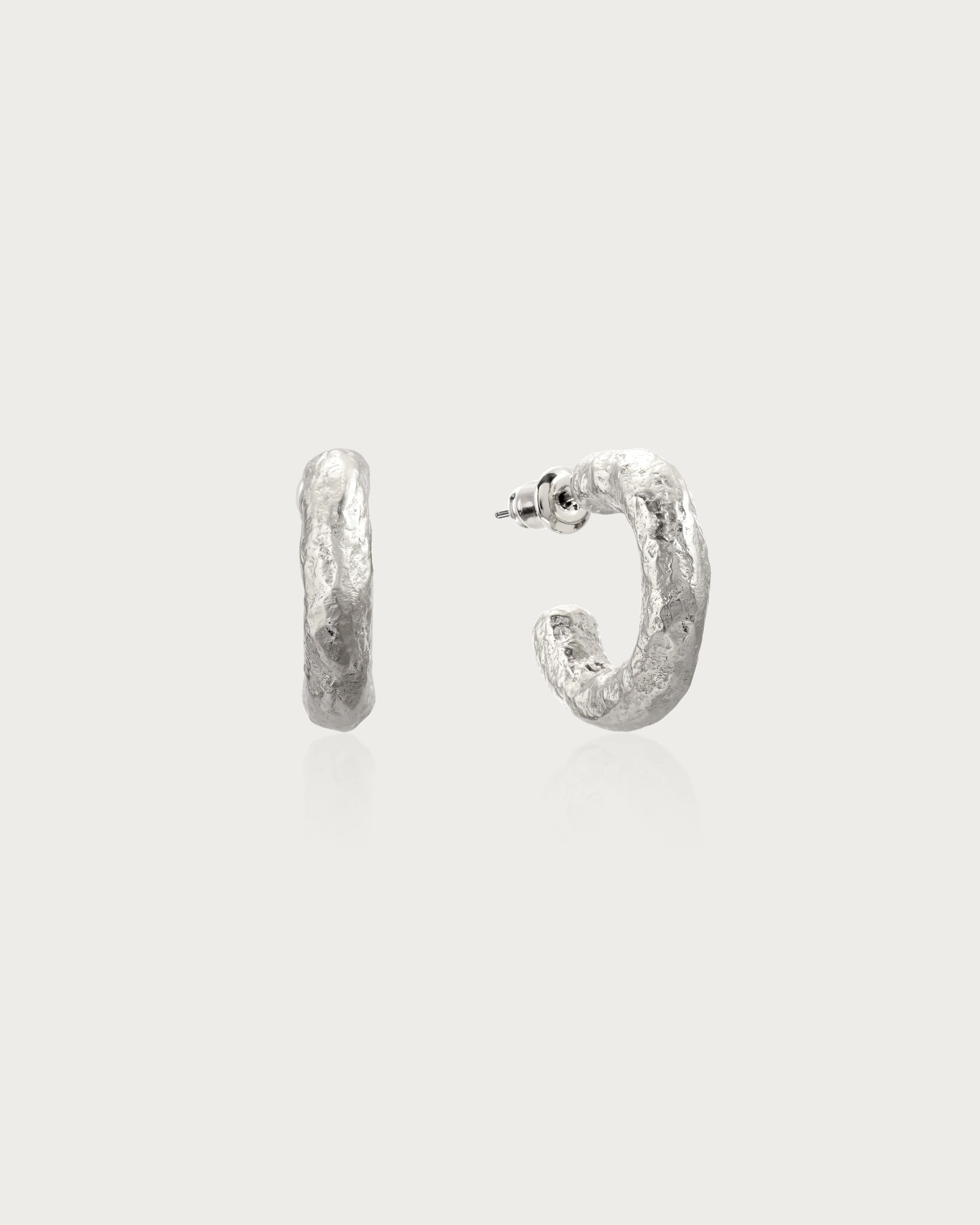 Jenny Medium Hoop Earrings in Silver