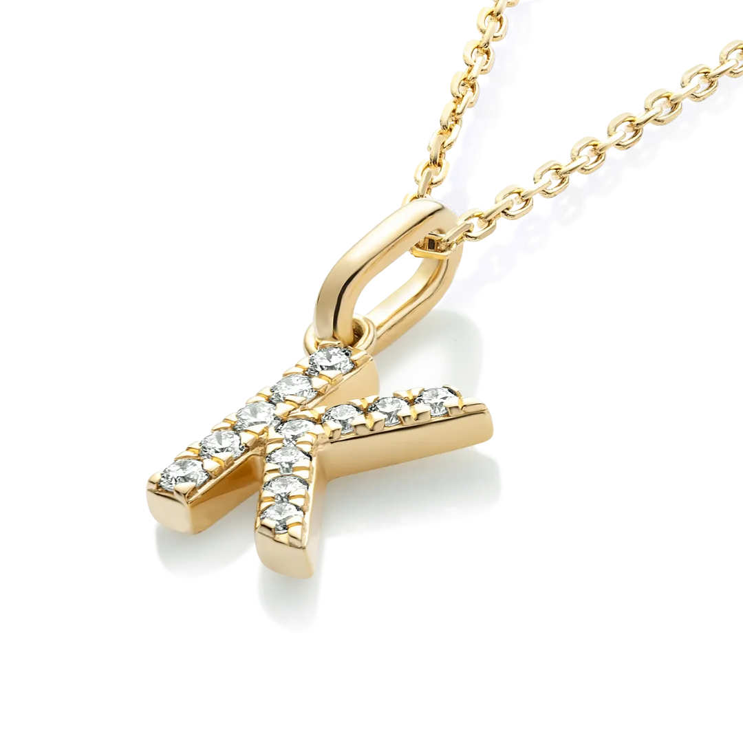 K Letter Pendant Yellow Gold