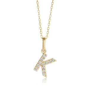 K Letter Pendant Yellow Gold