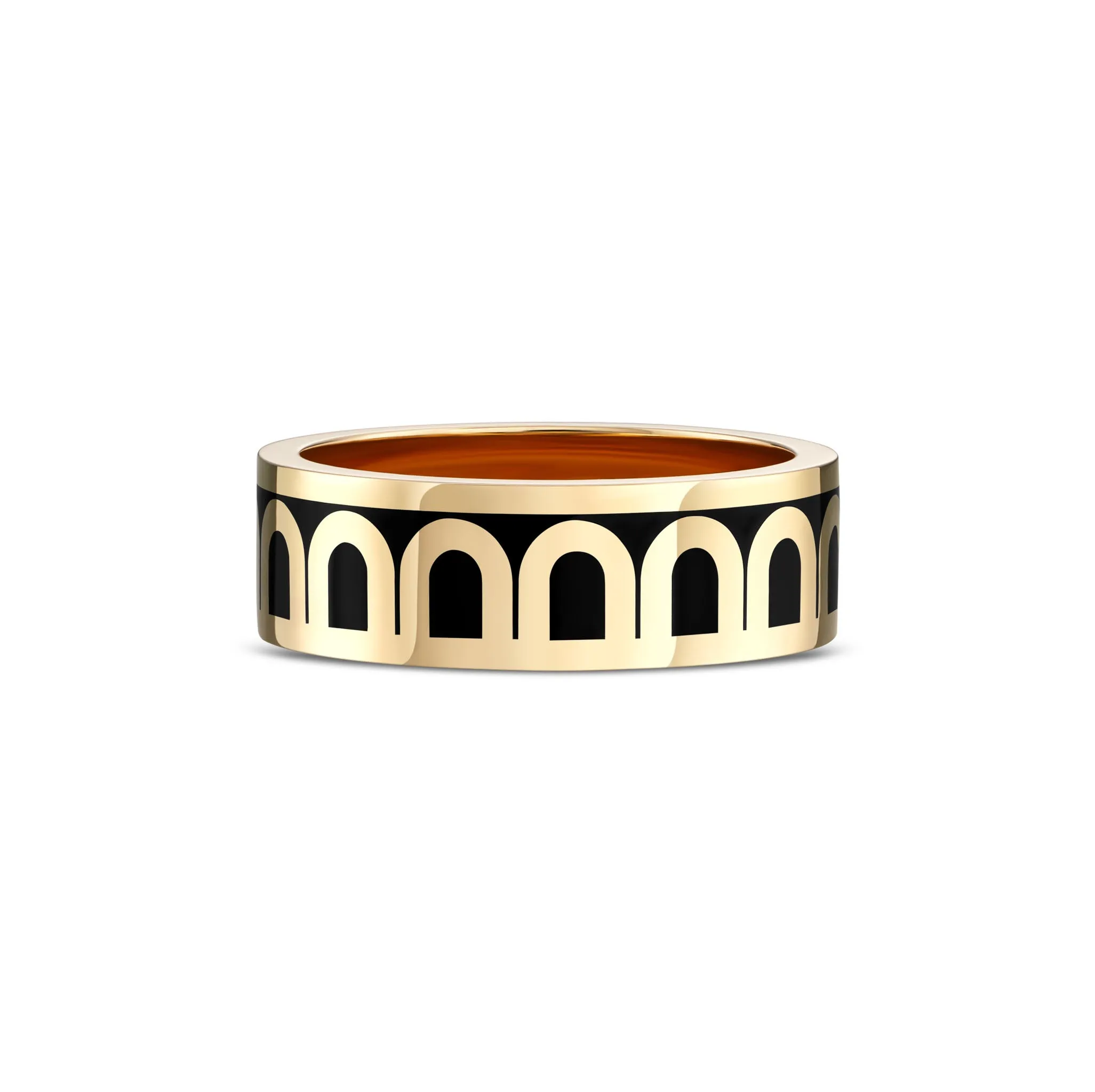L'Arc de DAVIDOR Ring MM, 18k Yellow Gold with Caviar Lacquered Ceramic