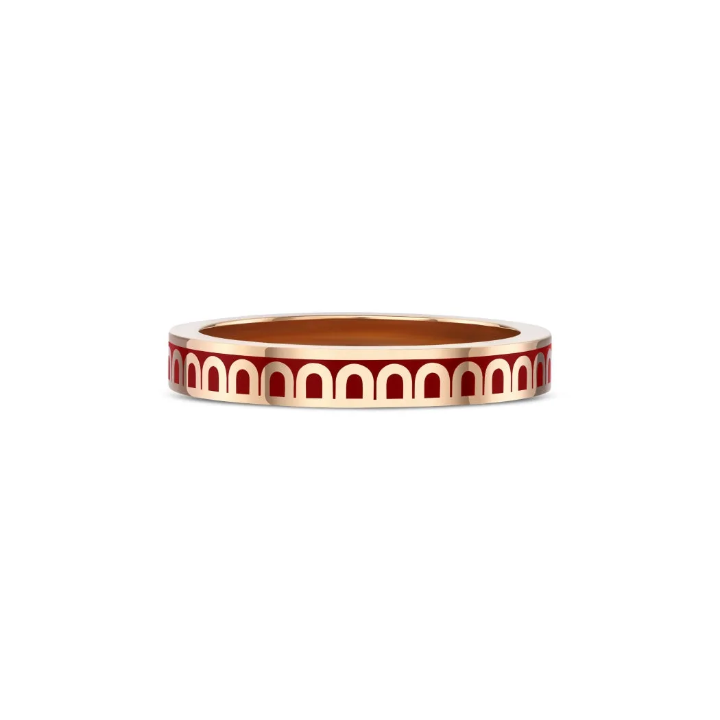 L'Arc de DAVIDOR Ring PM, 18k Rose Gold with DAVIDOR Bordeaux Lacquered Ceramic