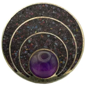 Large Circular 925 Sterling Silver and Jay King Amethyst Ring - SIZE 6
