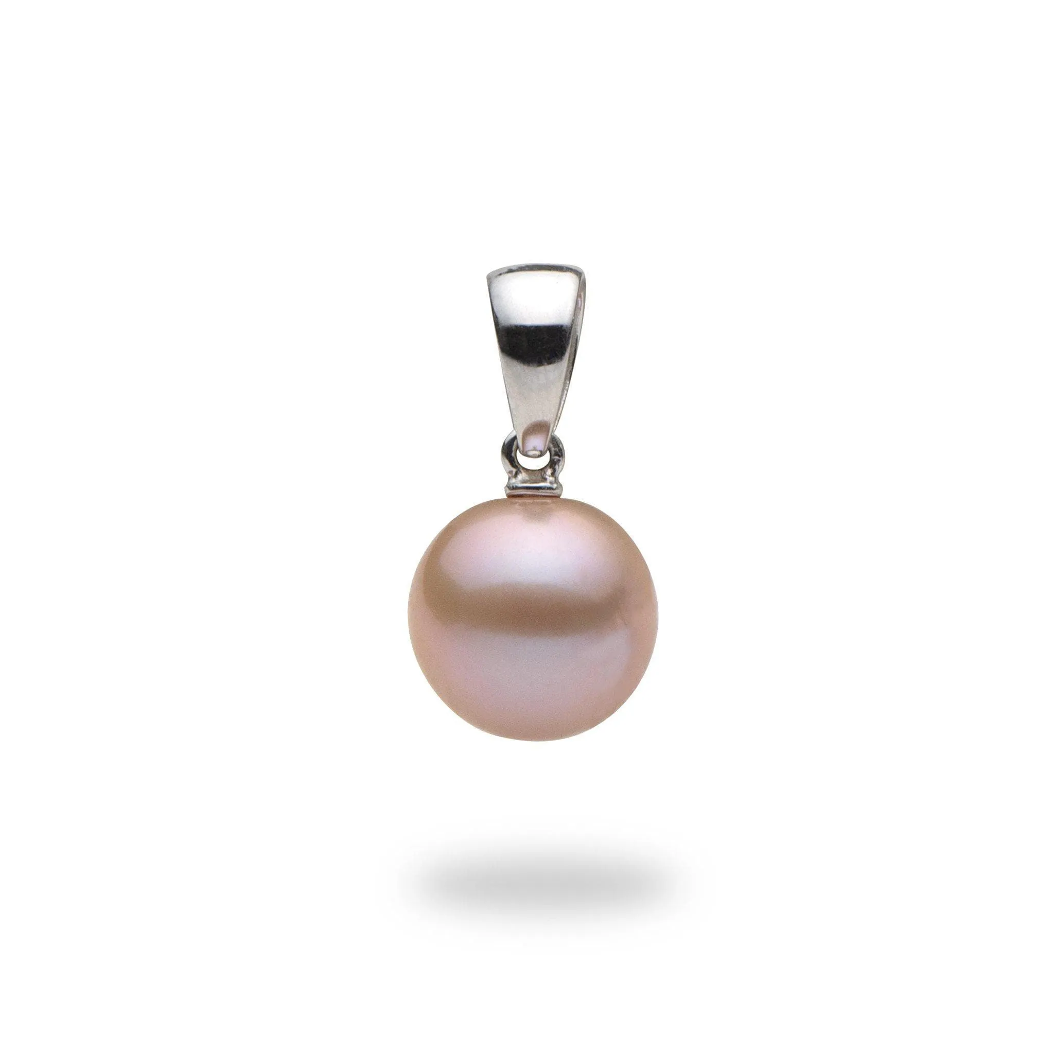 Lavender Freshwater Pearl Pendant in White Gold - 9-10mm