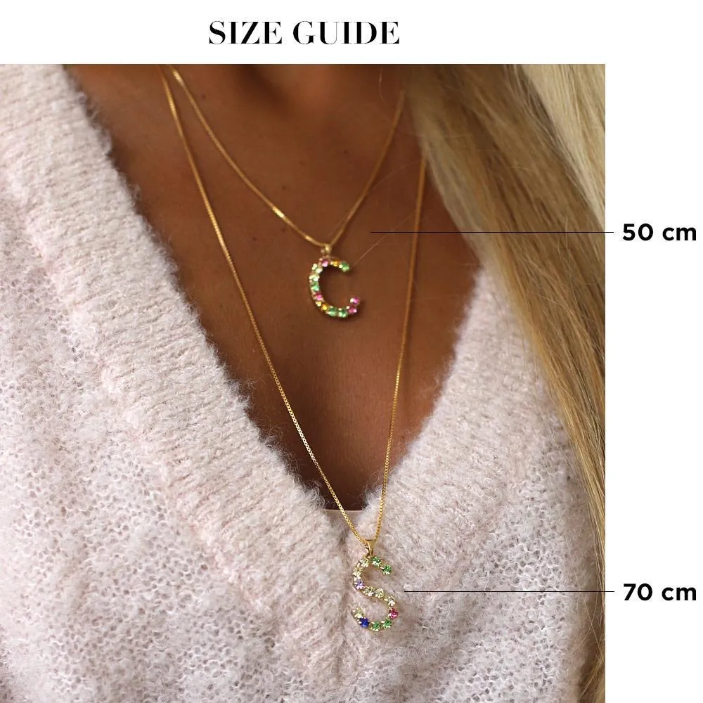 Letter Necklace Z / Rainbow Combo