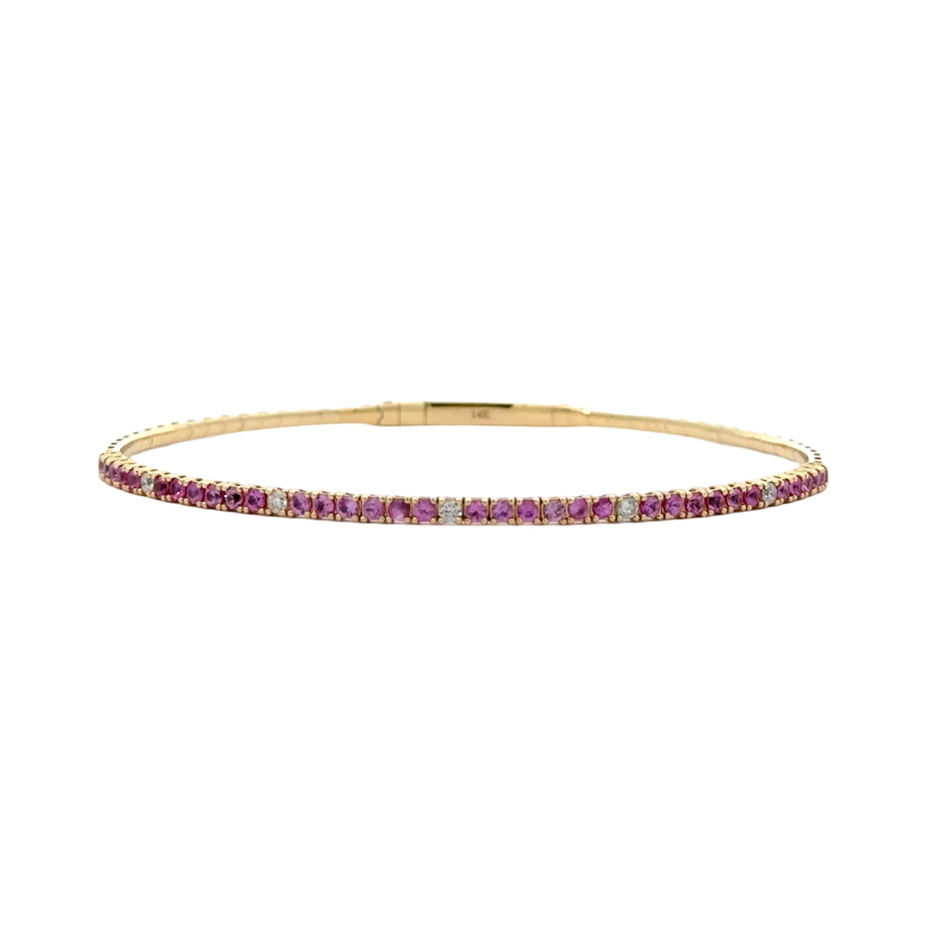 Light Pink Sapphire & Diamond Flexi Bangle