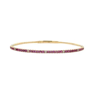 Light Pink Sapphire & Diamond Flexi Bangle