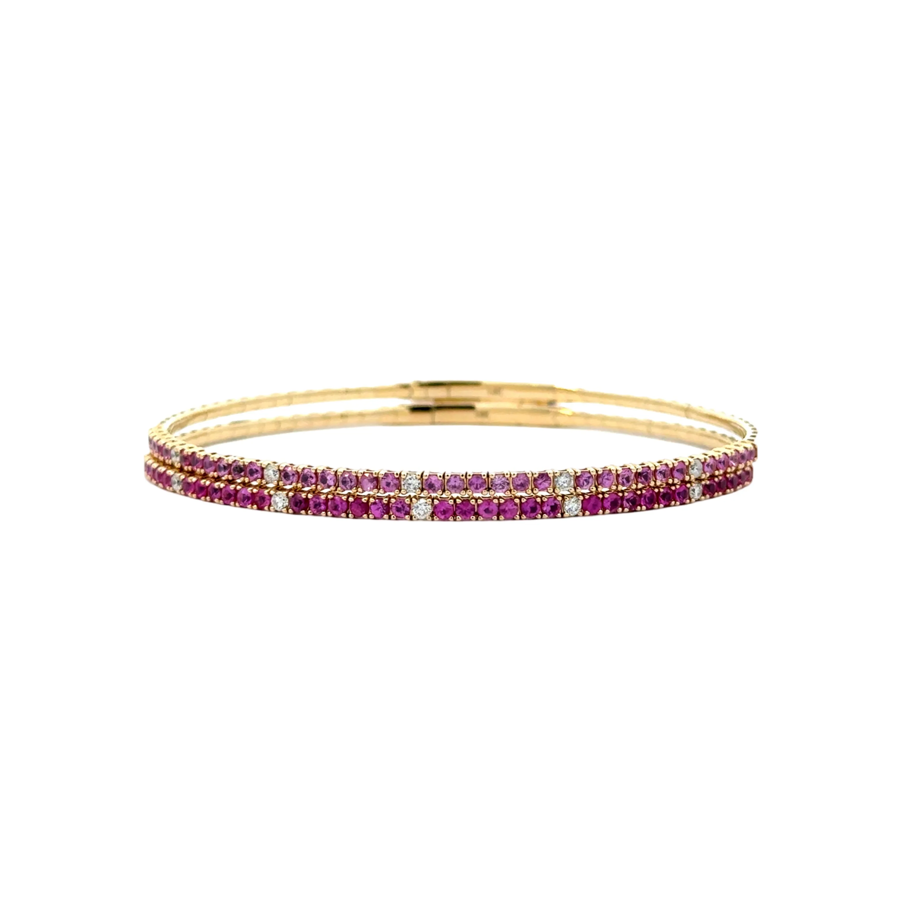 Light Pink Sapphire & Diamond Flexi Bangle