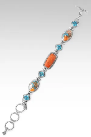 Lost Then Found Bracelet? in Apple Coral, Kingman Turquoise Spiny Oyster & Bali Breeze? Mystic Topaz