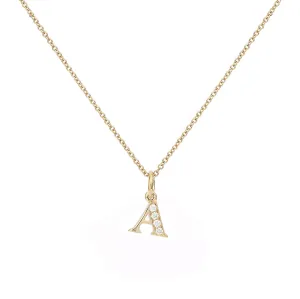 Love Letter A 18K Gold Necklace w. Diamonds