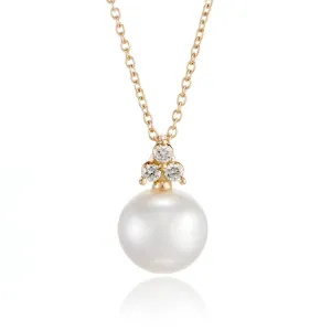 Madison Pendant Necklace in Pearl & Diamonds