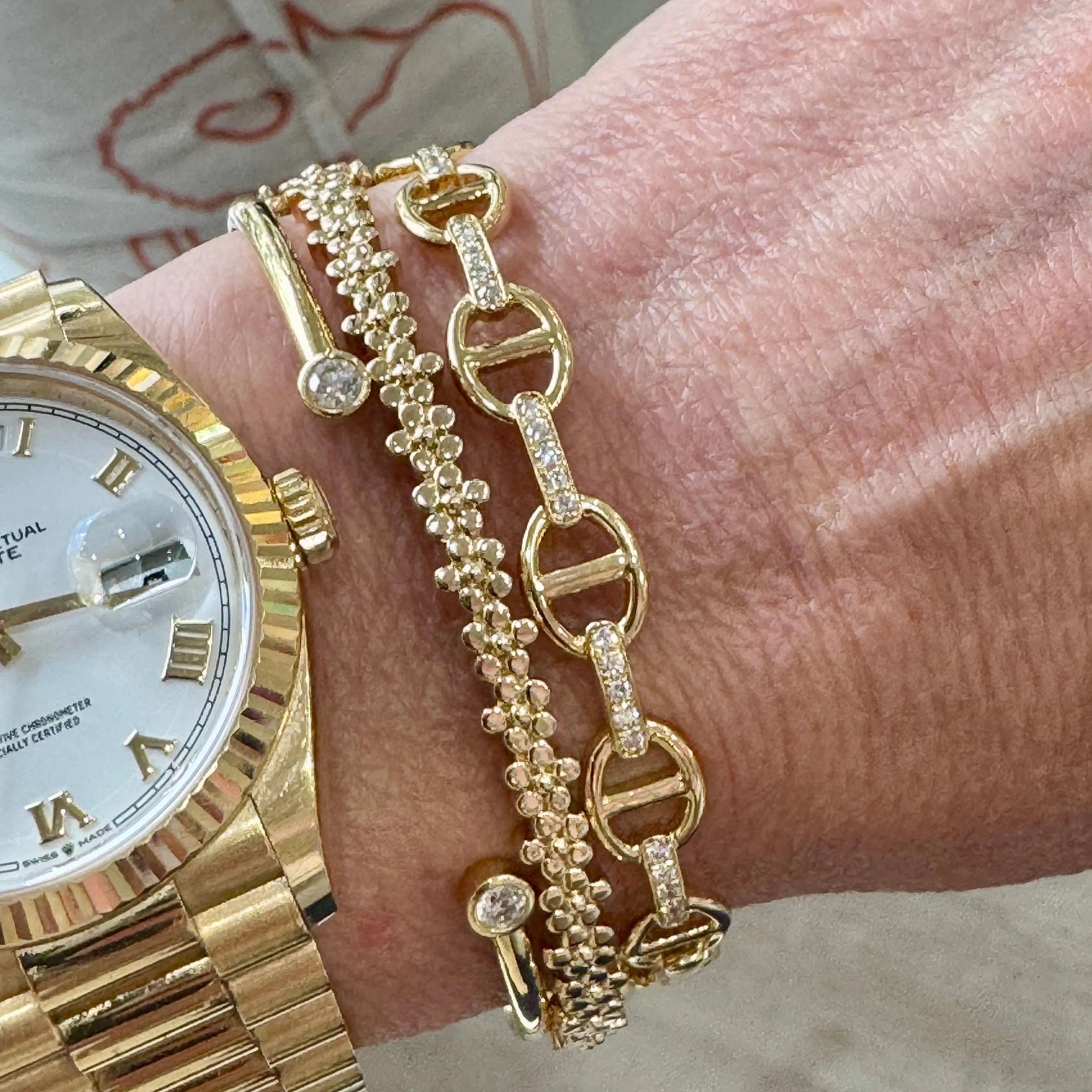 Marine Diamond Link Bangle