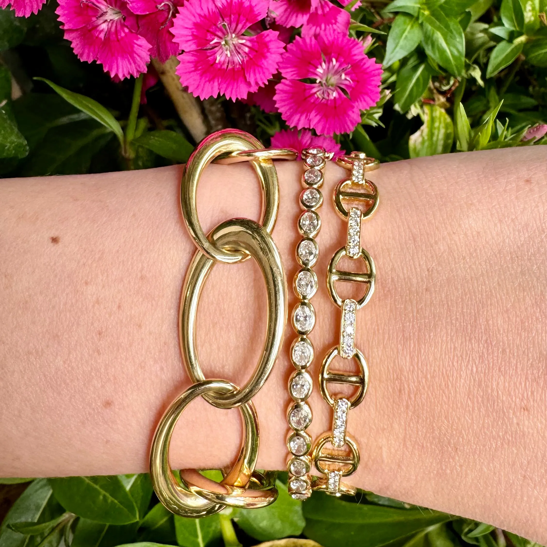 Marine Diamond Link Bangle