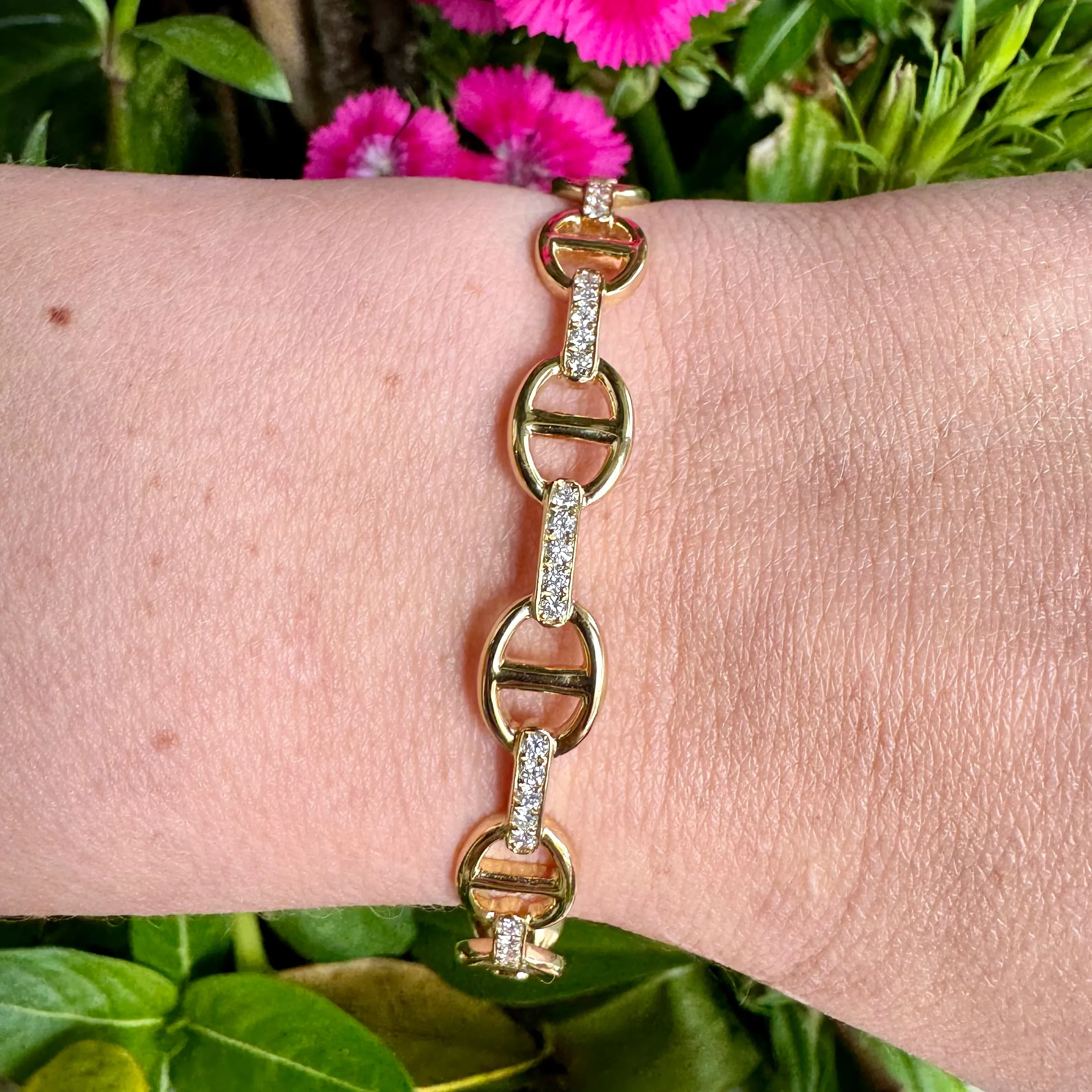 Marine Diamond Link Bangle