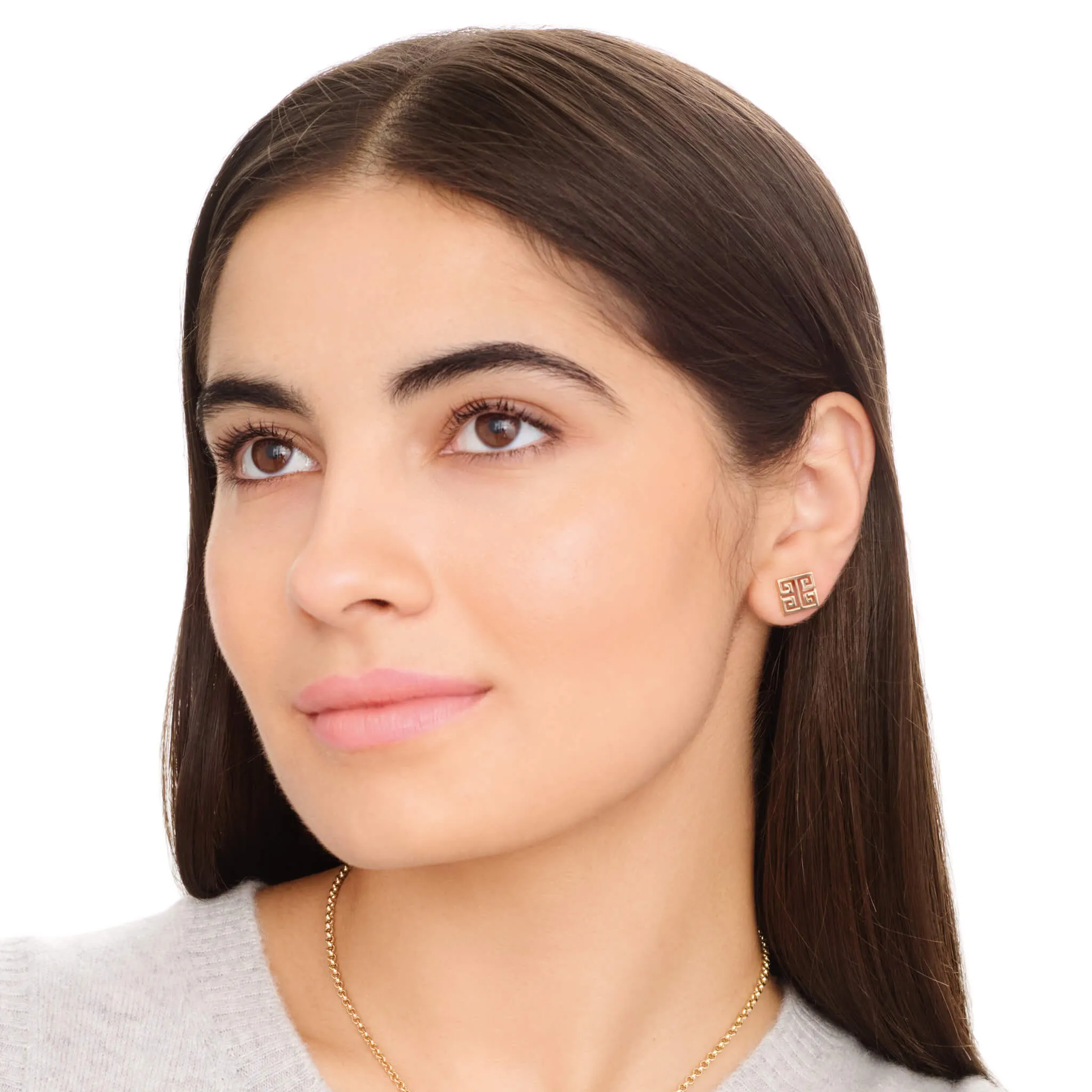 Meandros Stud Earrings Silver