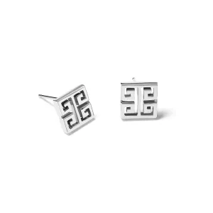 Meandros Stud Earrings Silver