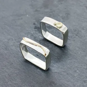 Medium Gold Wave or Gold Dot Stacking Rings