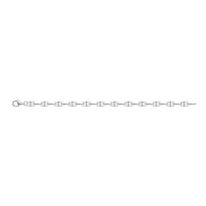 Men's Silver Oval Hinged Link Bracelet