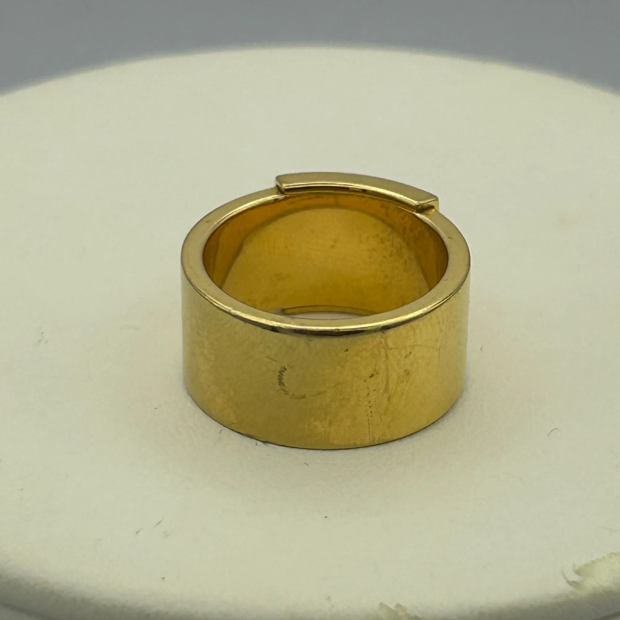 Michael Kors Gold Toned Logo Brass Wide Ring/Band SIZE 7 - MKJX2657
