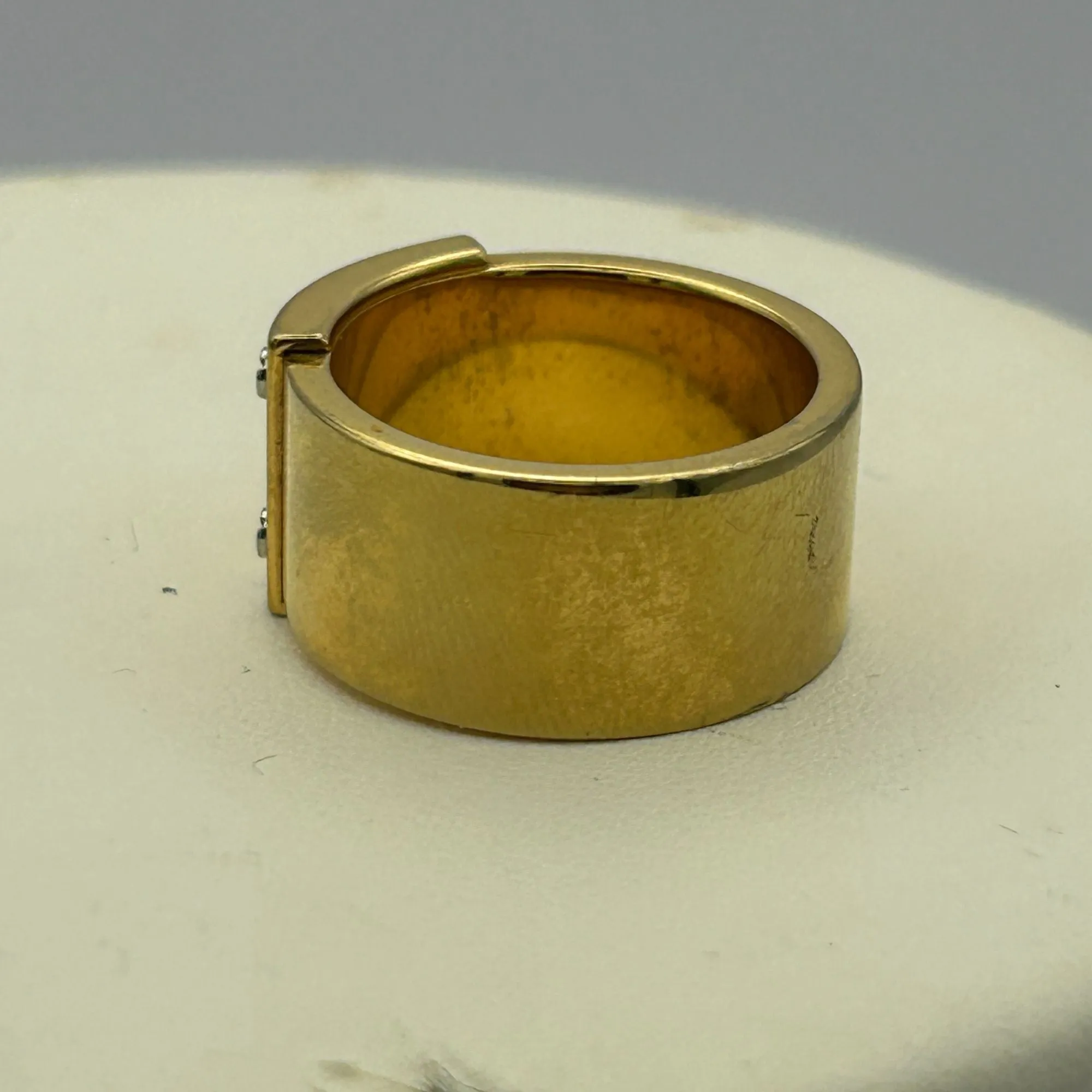Michael Kors Gold Toned Logo Brass Wide Ring/Band SIZE 7 - MKJX2657