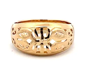 Mings Longevity Cutout Ring in 14k Yellow Gold
