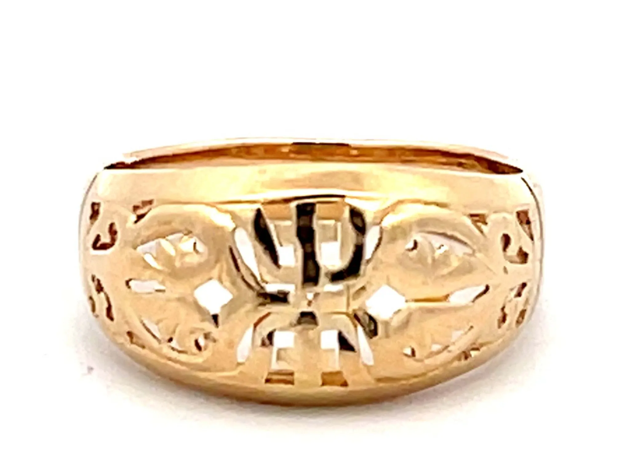 Mings Longevity Cutout Ring in 14k Yellow Gold