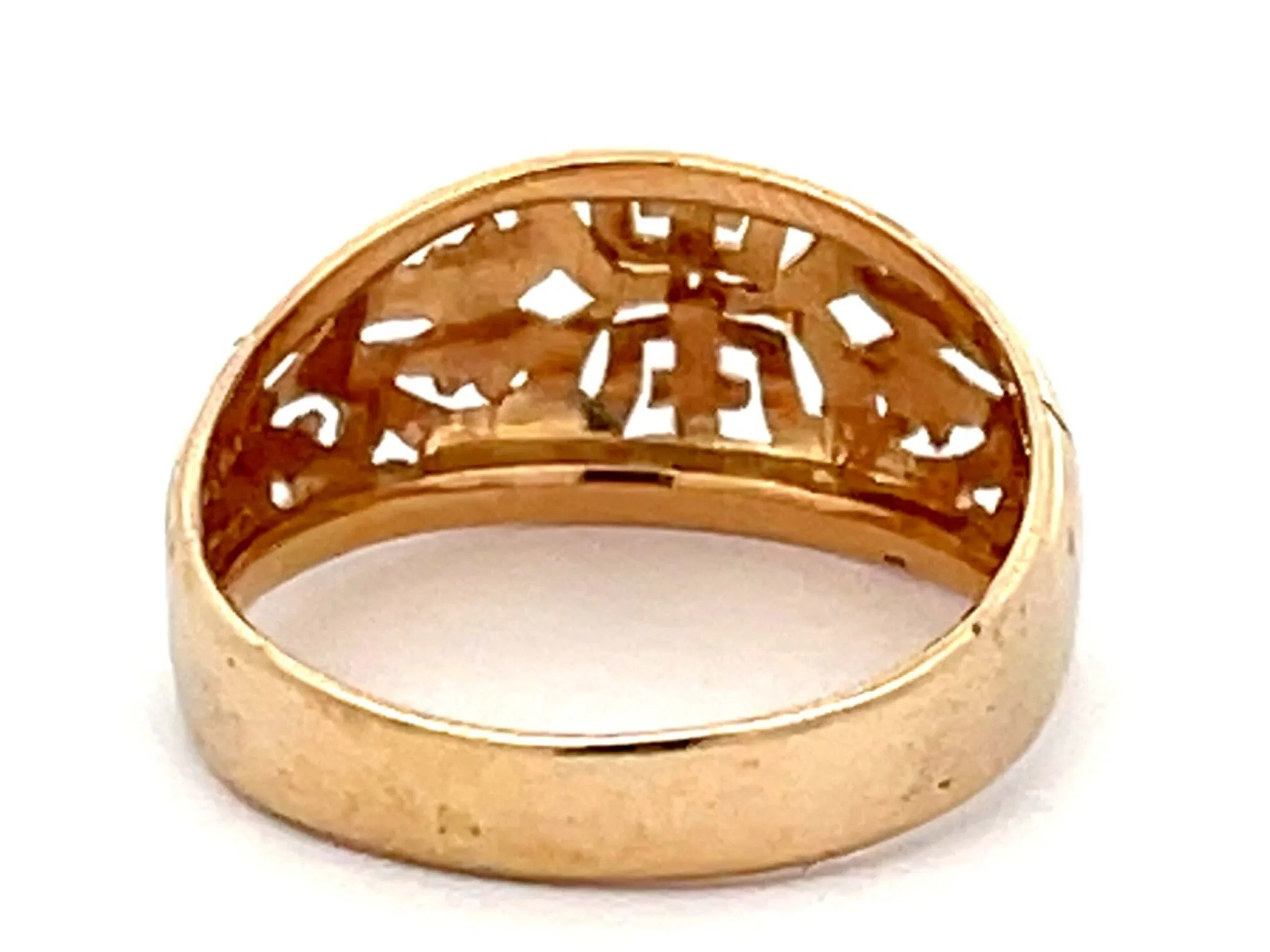 Mings Longevity Cutout Ring in 14k Yellow Gold