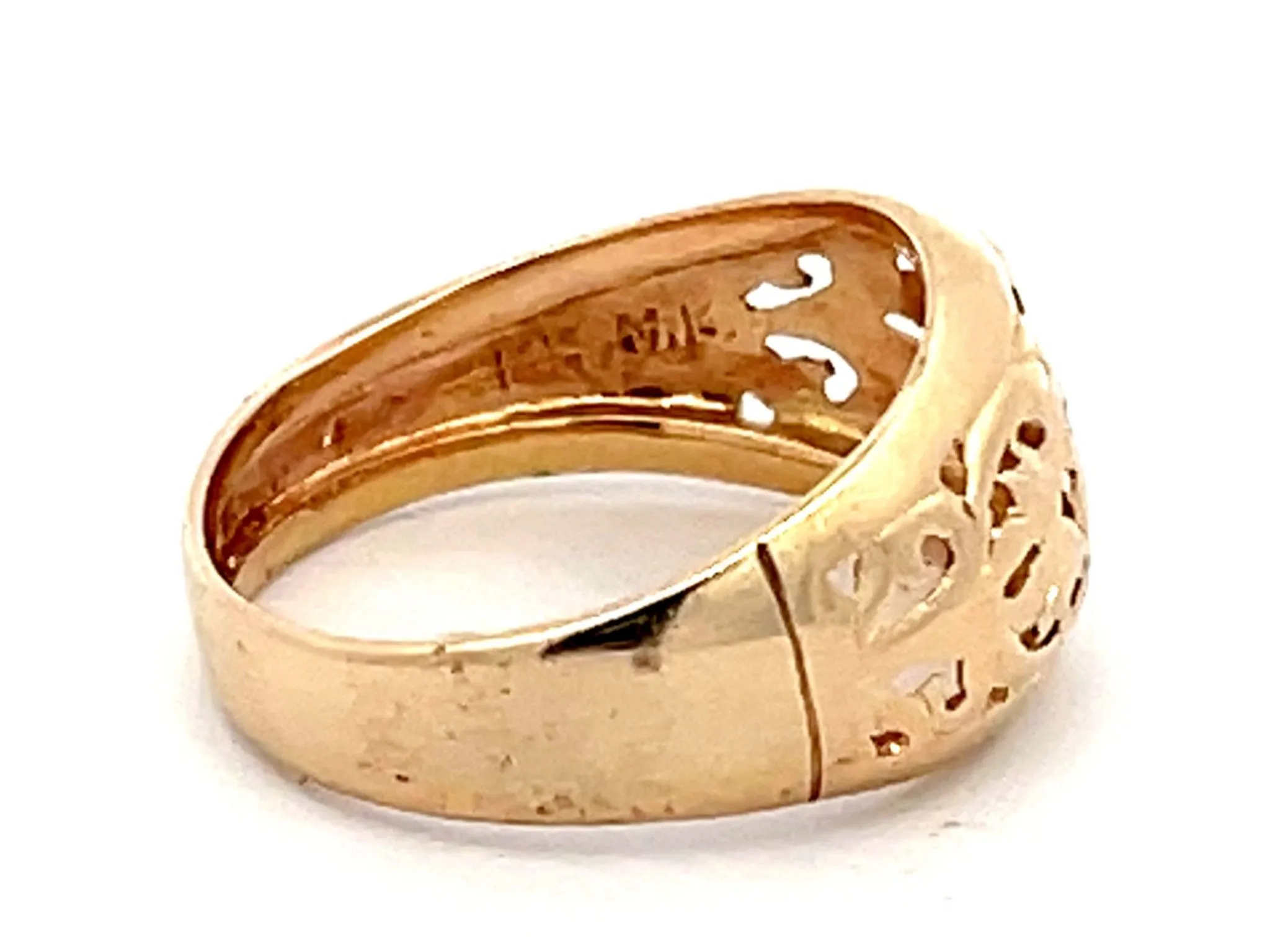 Mings Longevity Cutout Ring in 14k Yellow Gold