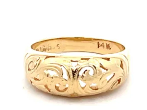 Mings Scroll Cutout Ring in 14k Yellow Gold