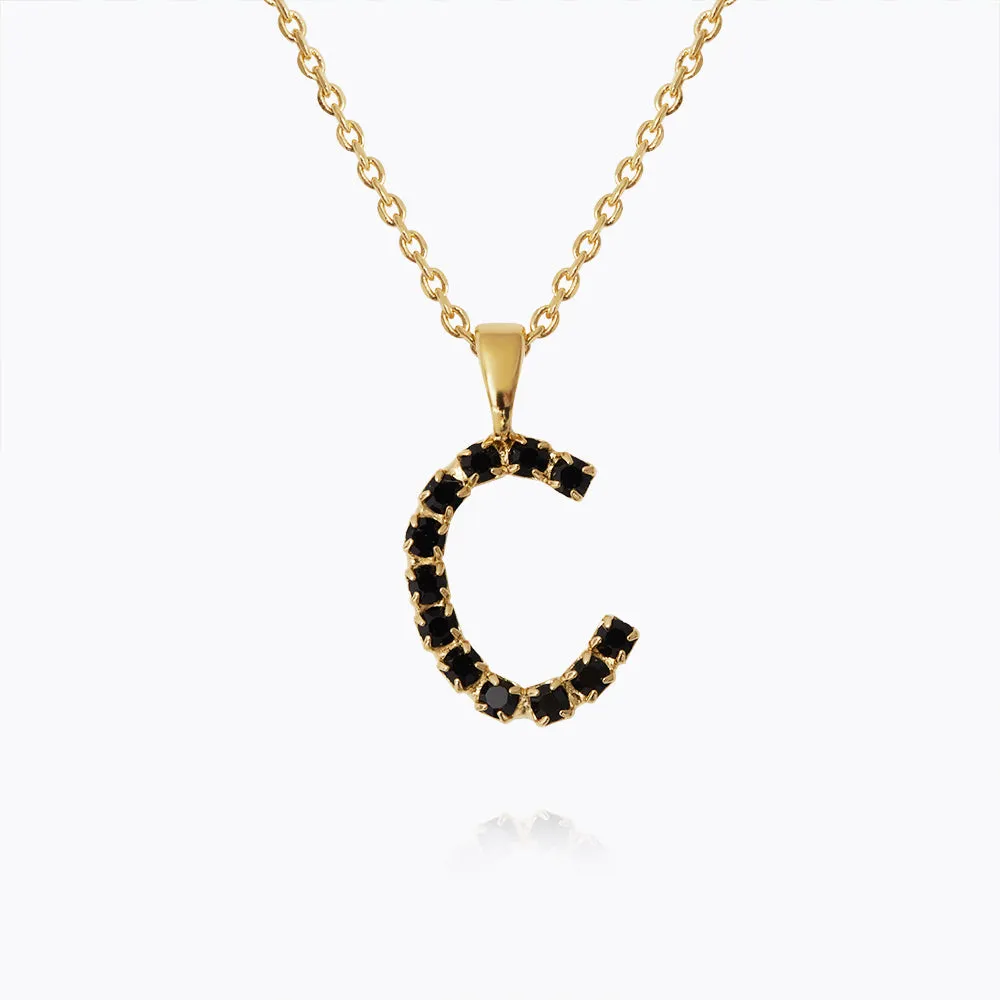 Mini Letter Necklace C / Black