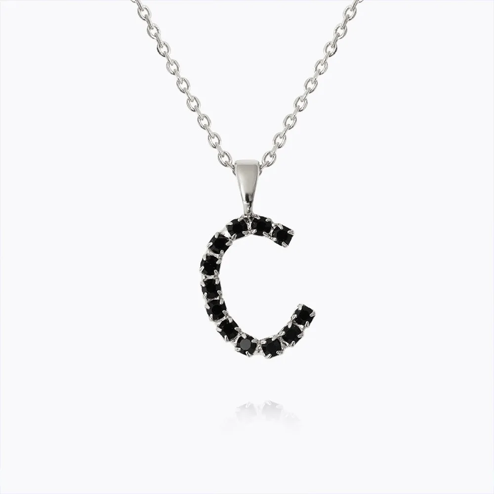 Mini Letter Necklace C / Black