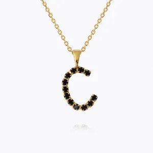 Mini Letter Necklace C / Black