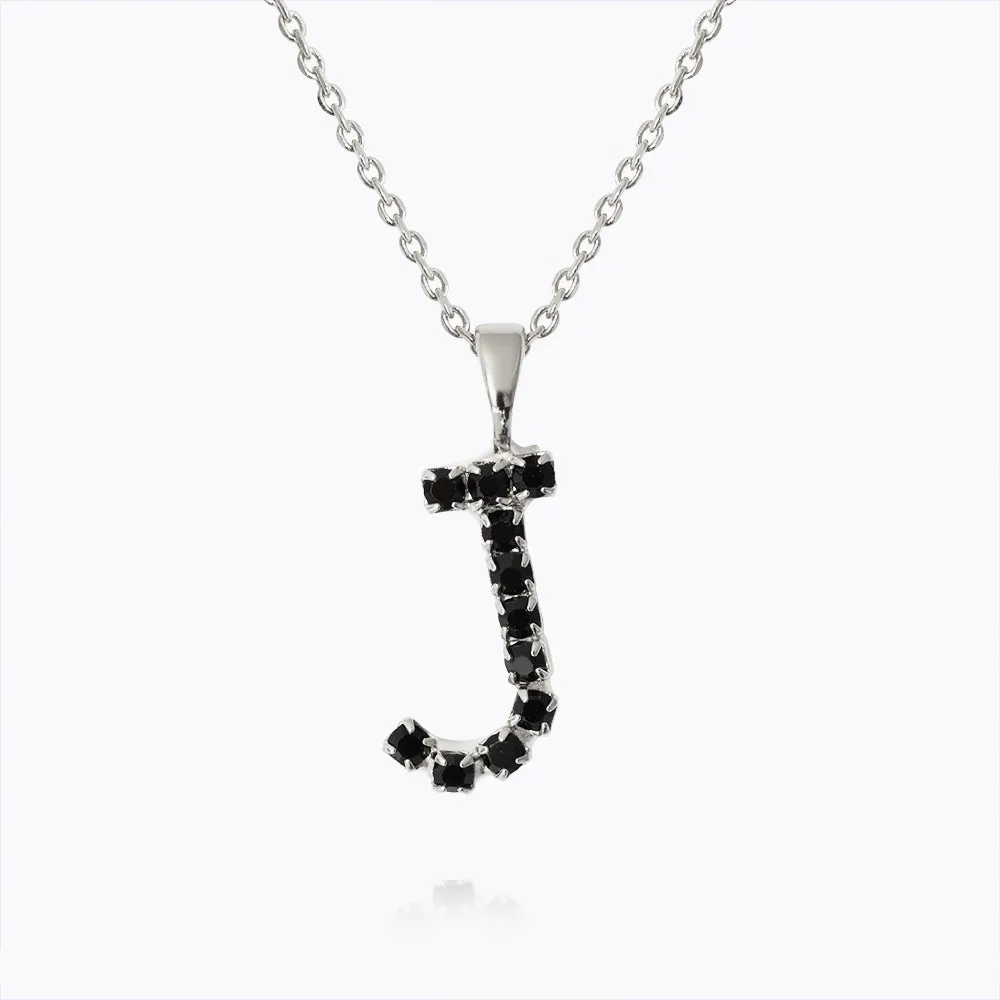 Mini Letter Necklace J / Black