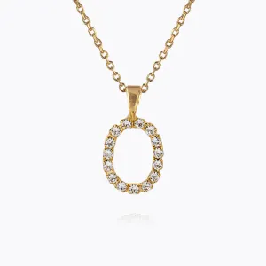 Mini Letter Necklace O / Crystal