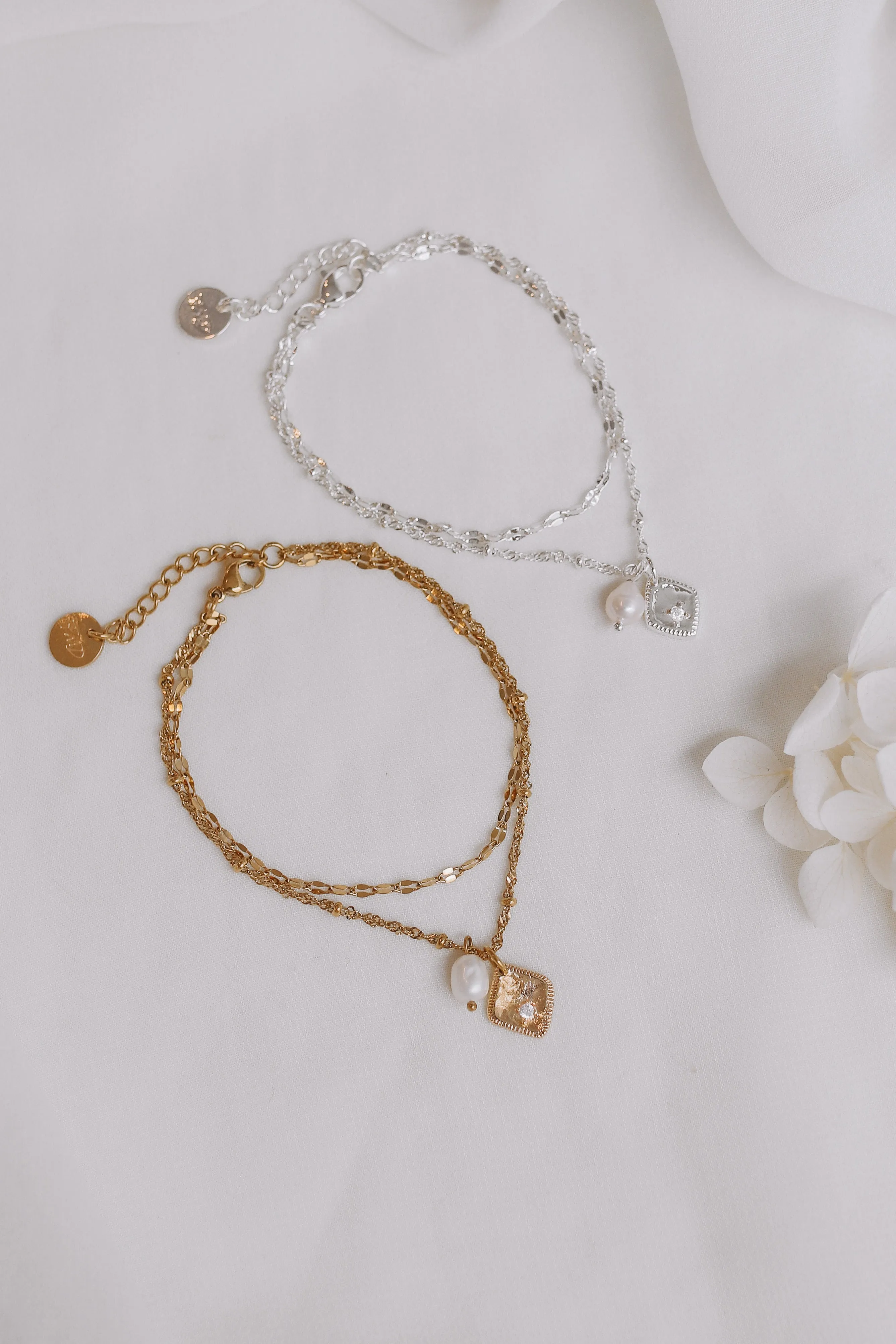 Mischa - Stainless Steel Pearl Bracelet