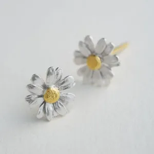 Mixed Metal Daisy Earrings