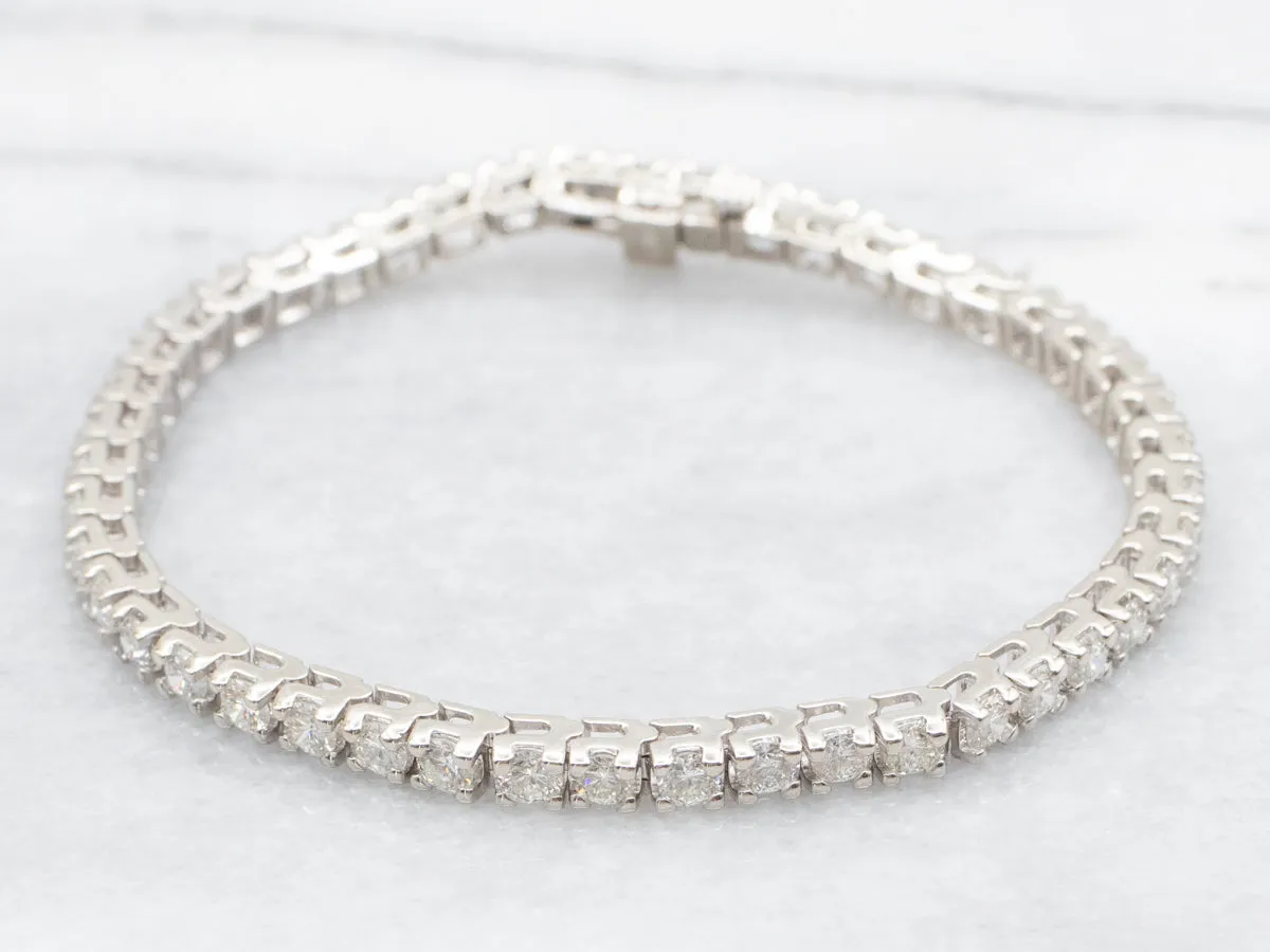 Modern White Gold Diamond Tennis Bracelet