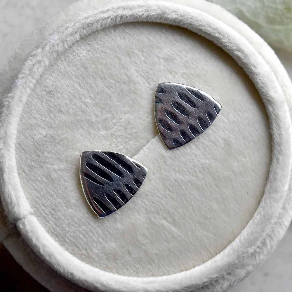 Moire Pattern Triangle Studs