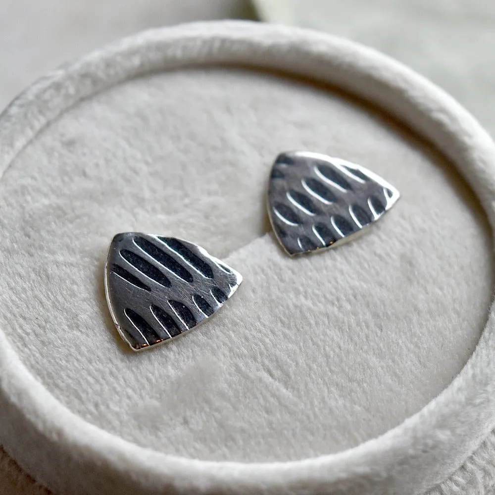 Moire Pattern Triangle Studs