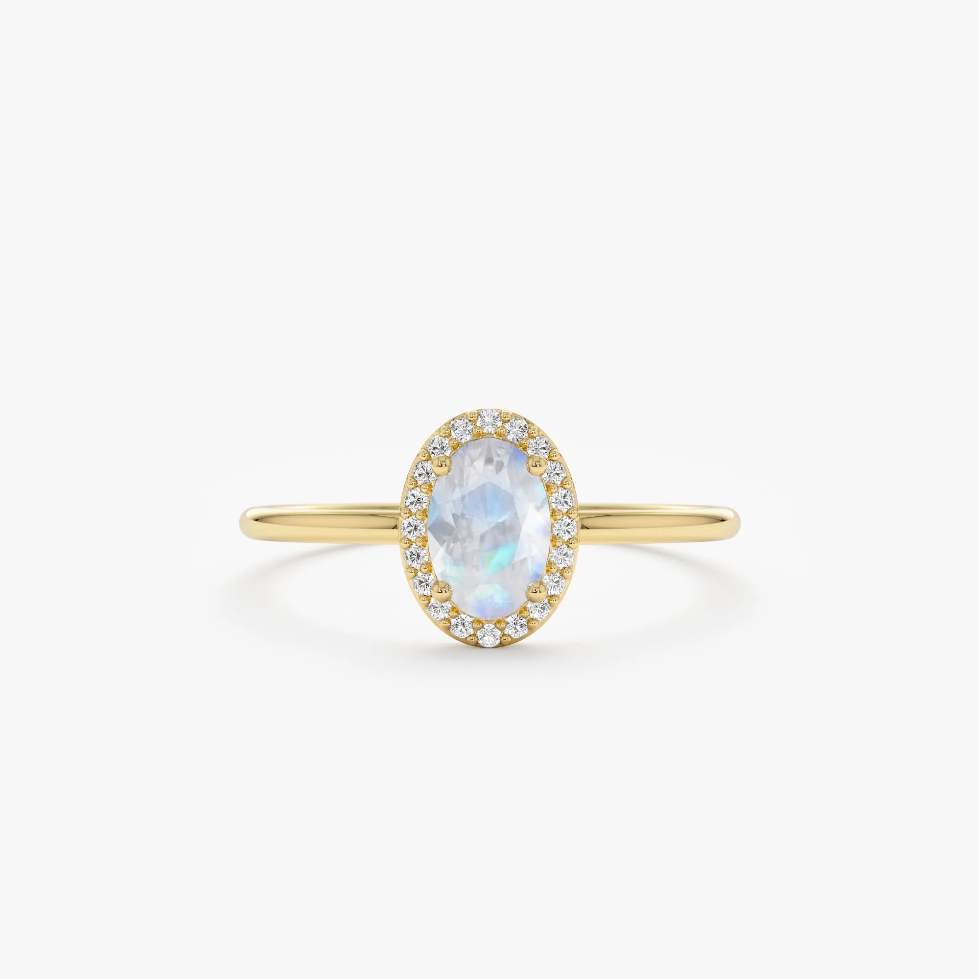 Moonstone and Diamond Engagement Ring, Claire
