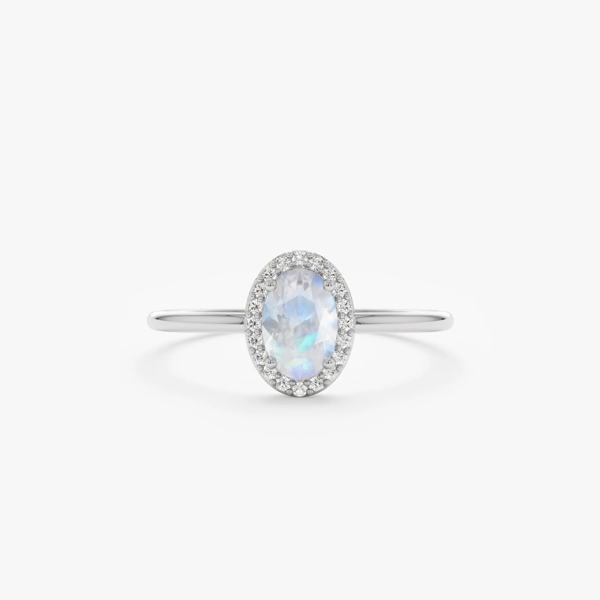 Moonstone and Diamond Engagement Ring, Claire