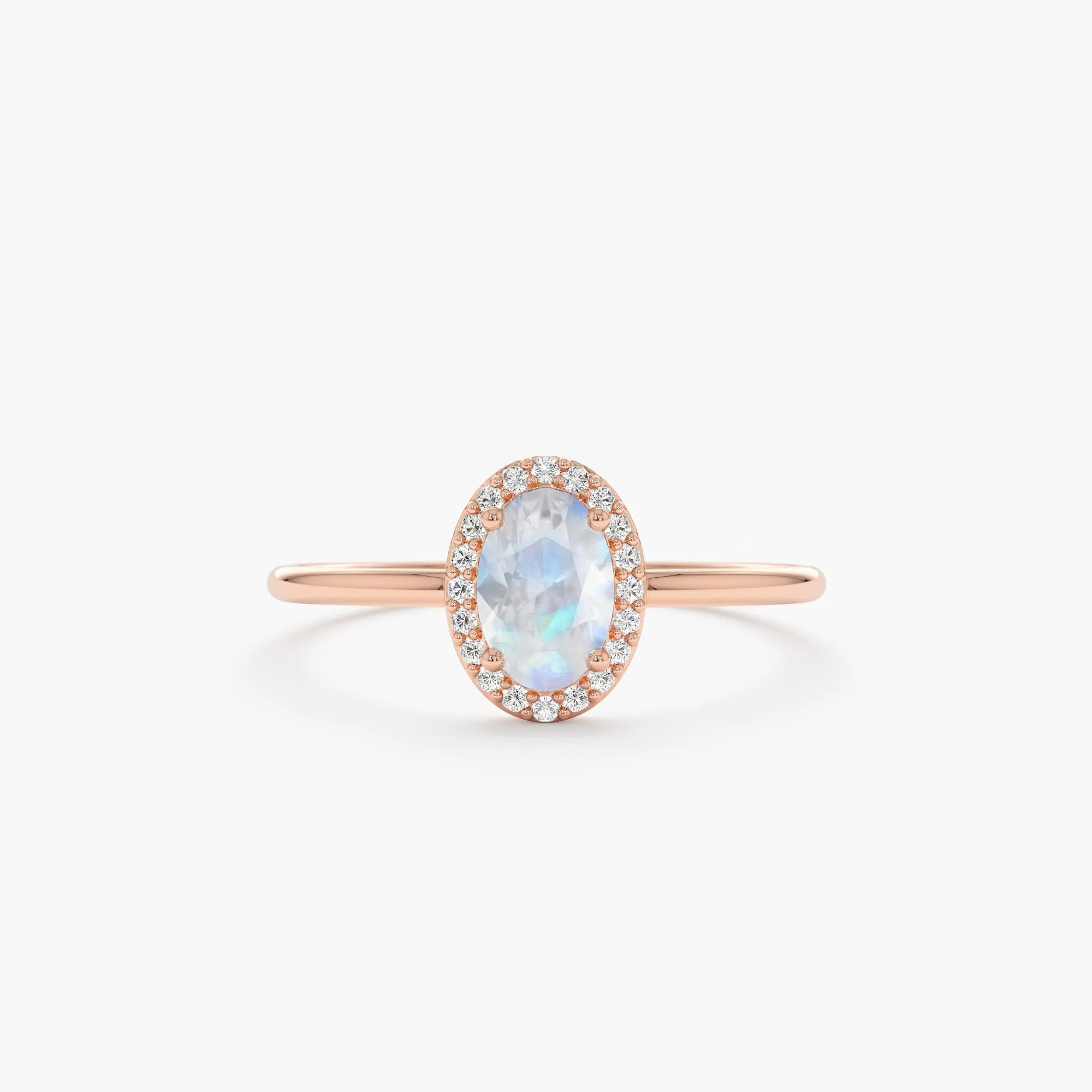 Moonstone and Diamond Engagement Ring, Claire