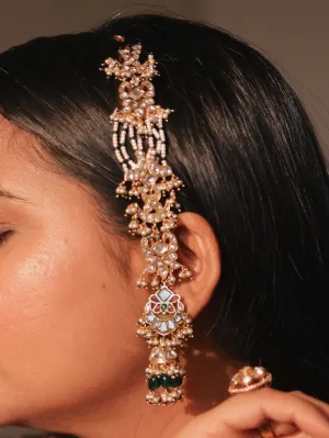 Multicolor Gold Plated Jadau Kundan Earrings - ME1141M