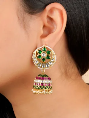 Multicolor Gold Plated Mishr Earrings - MR-E156M