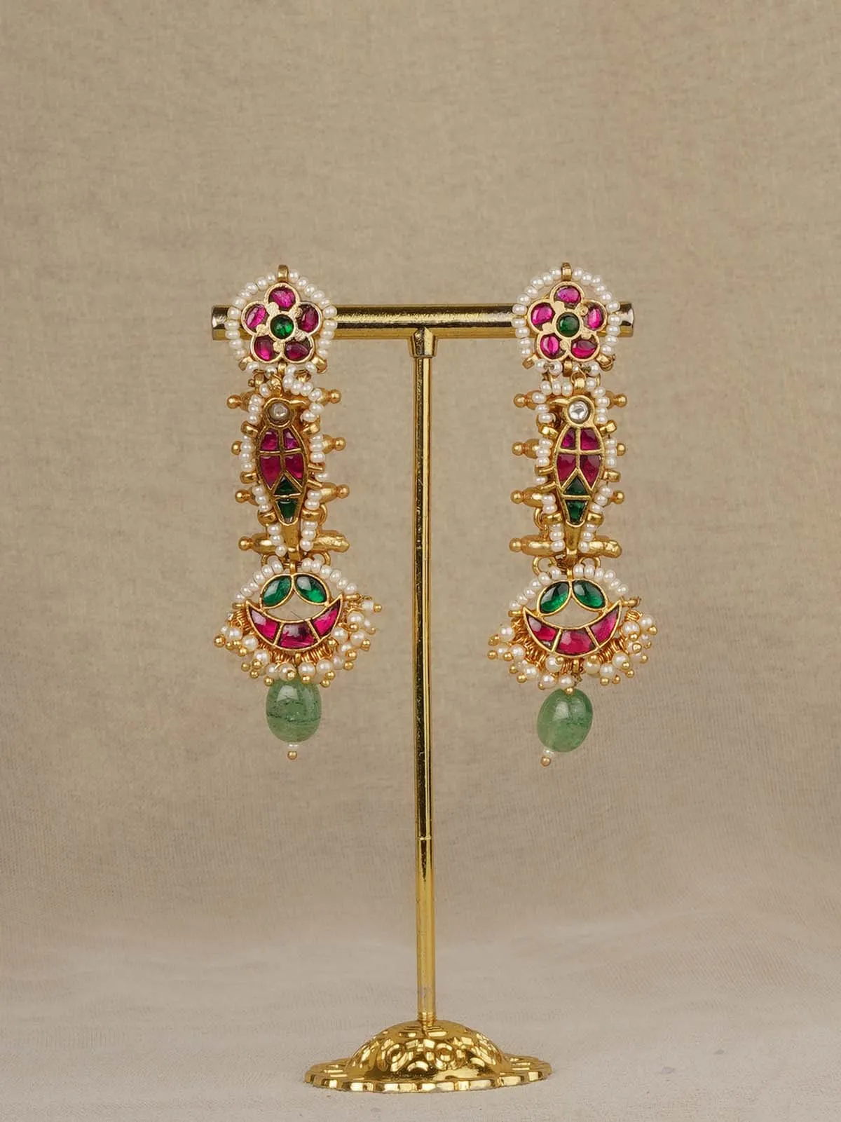 Multicolor Gold Plated Mishr Earrings - MR-E282M