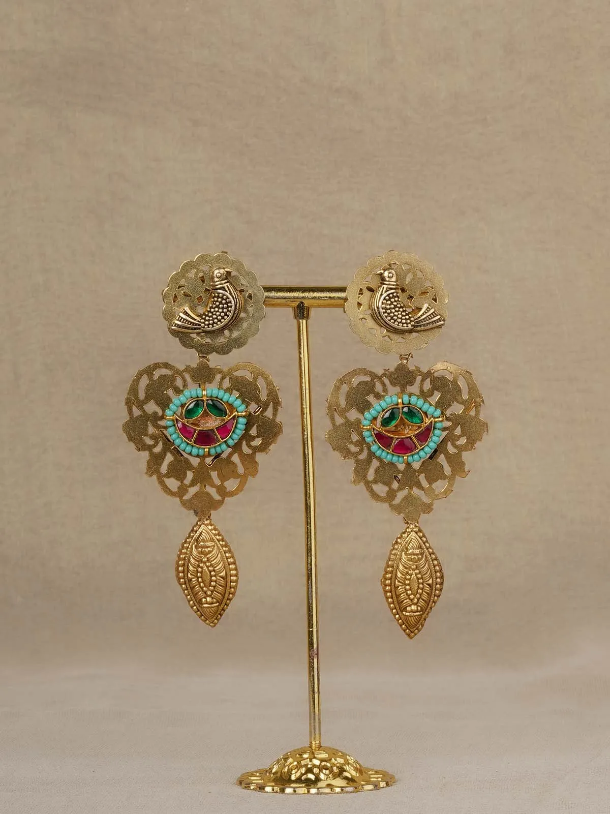 Multicolor Gold Plated Mishr Earrings - MR-E291