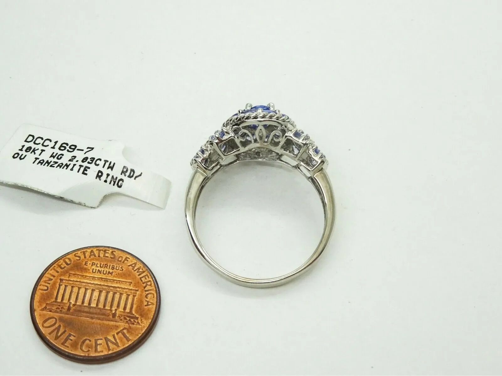 New 2.03ct tw Tanzanite Ring 10k White Gold Size 10