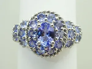 New 2.03ct tw Tanzanite Ring 10k White Gold Size 10