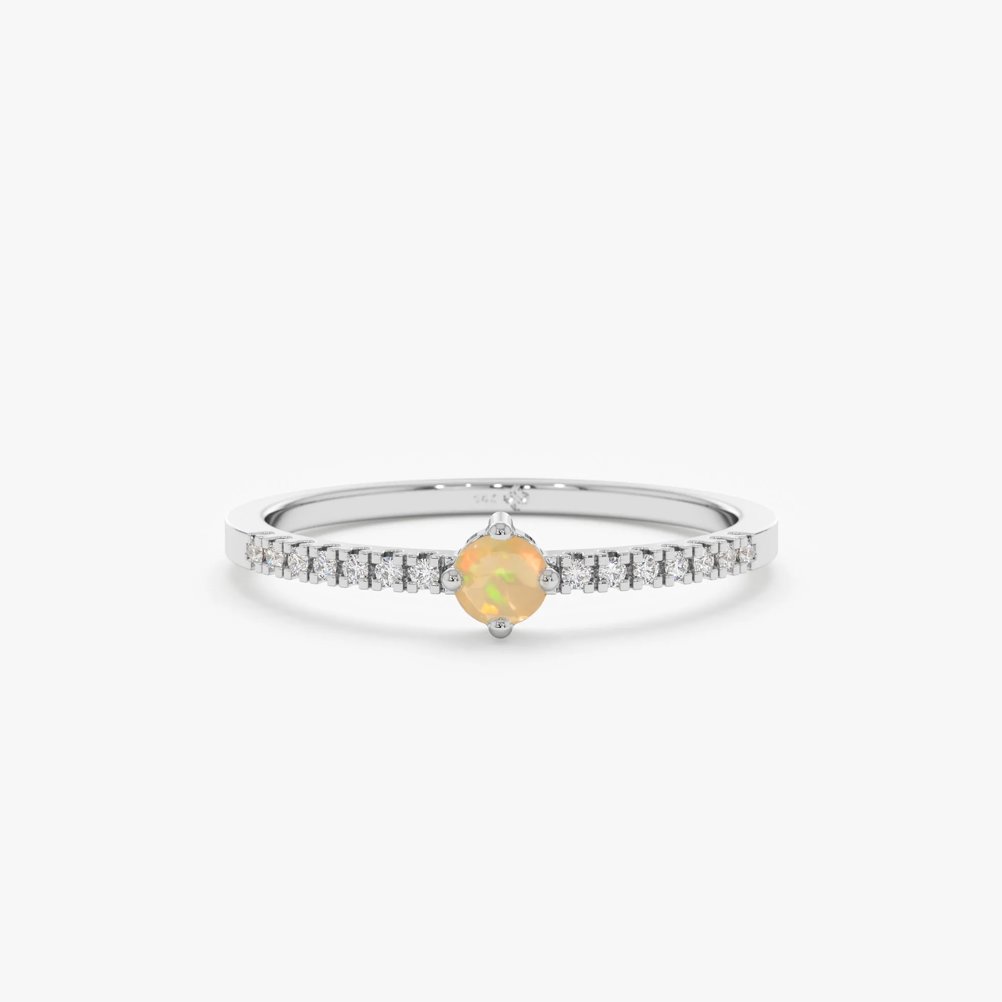 Opal and Diamond Engagement Ring, Angela